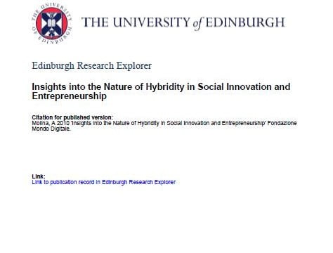 Insights into the Nature of Hybridity in Social Innovation and Entrepreneurship