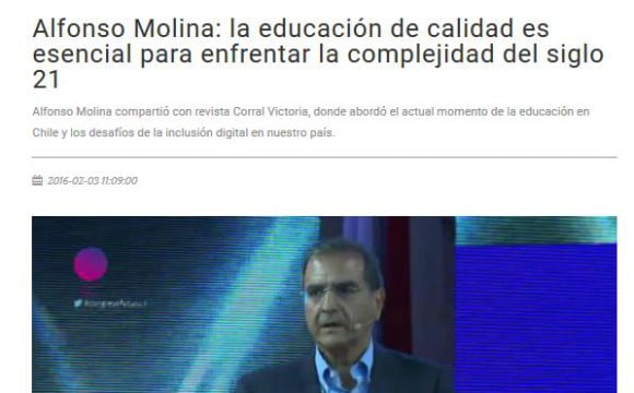 Alfonso Molina: la educación de calidad es esencial para enfrentar el siglo 21