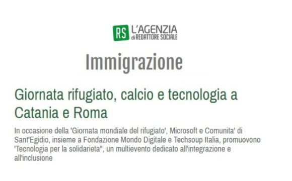 Giornata rifugiato, calcio e tecnologia a Catania e Roma