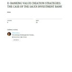 E-banking Value Creation Strategies: the case of the Saudi Investment Bank